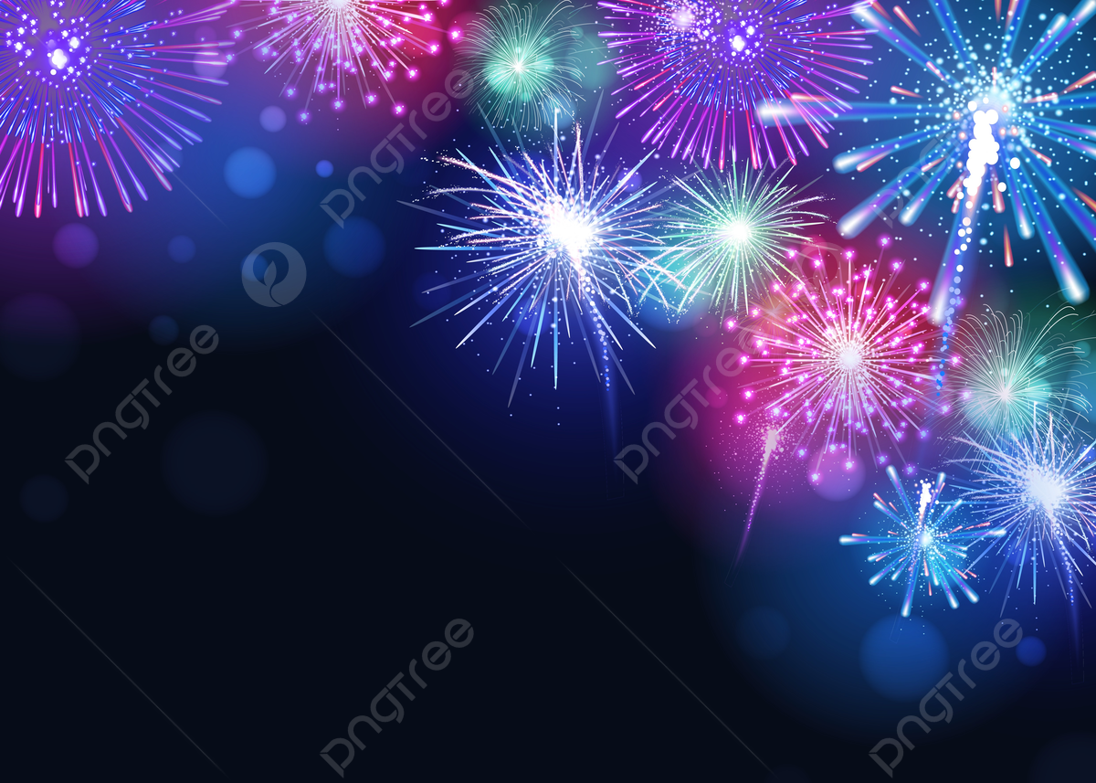 Blue Fireworks Background