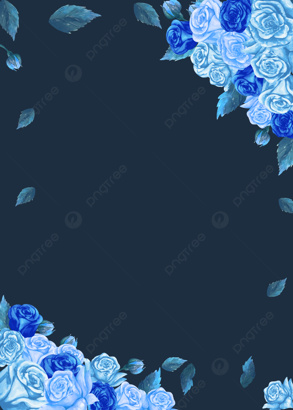 Blue Rose Black Background