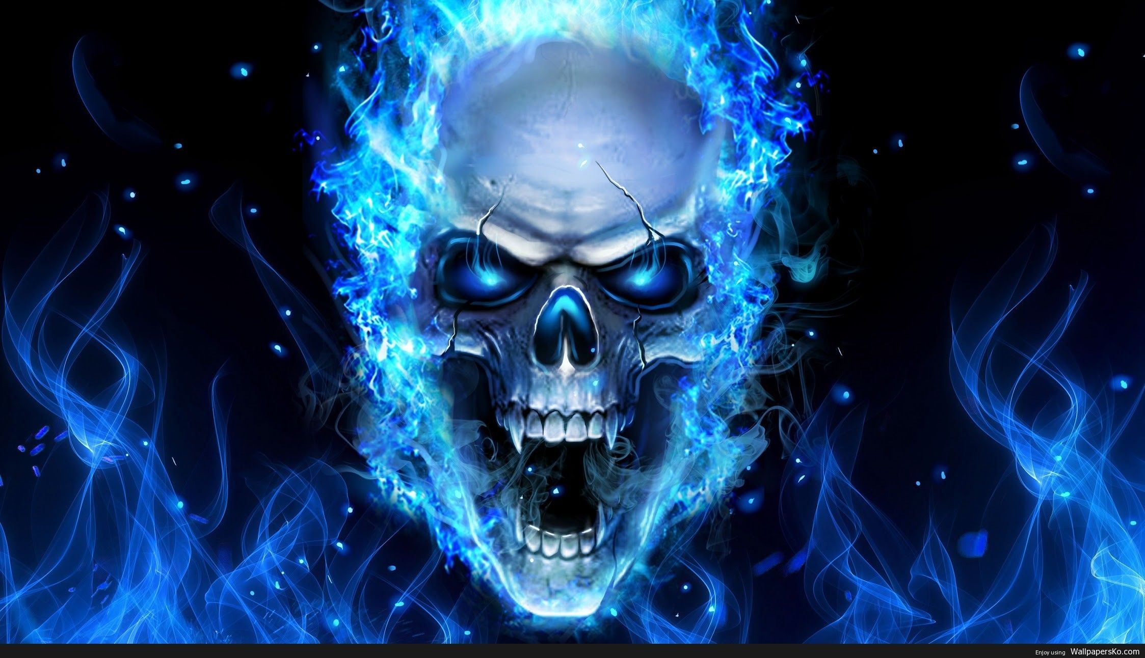 Blue Skull Background