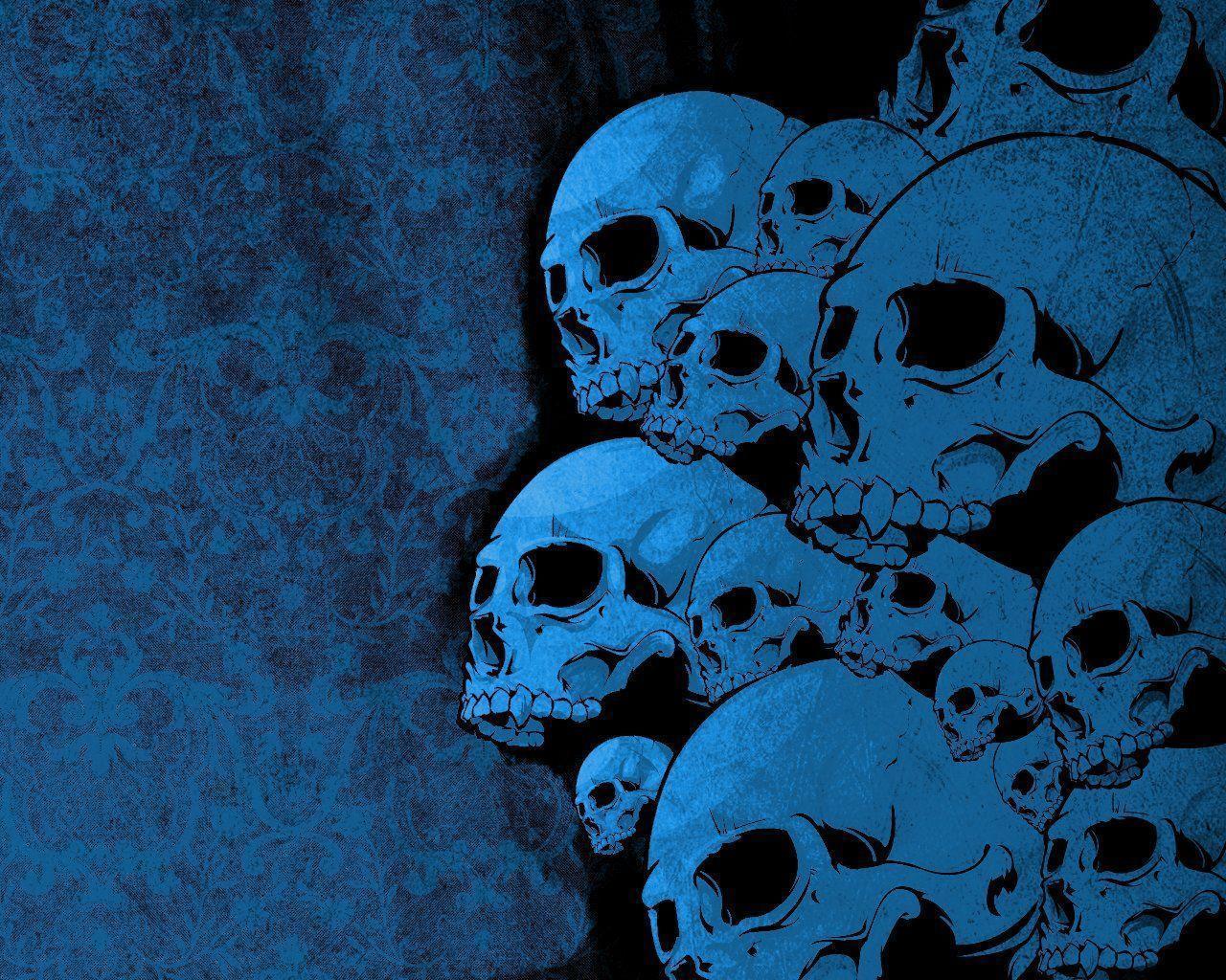 Blue Skull Background