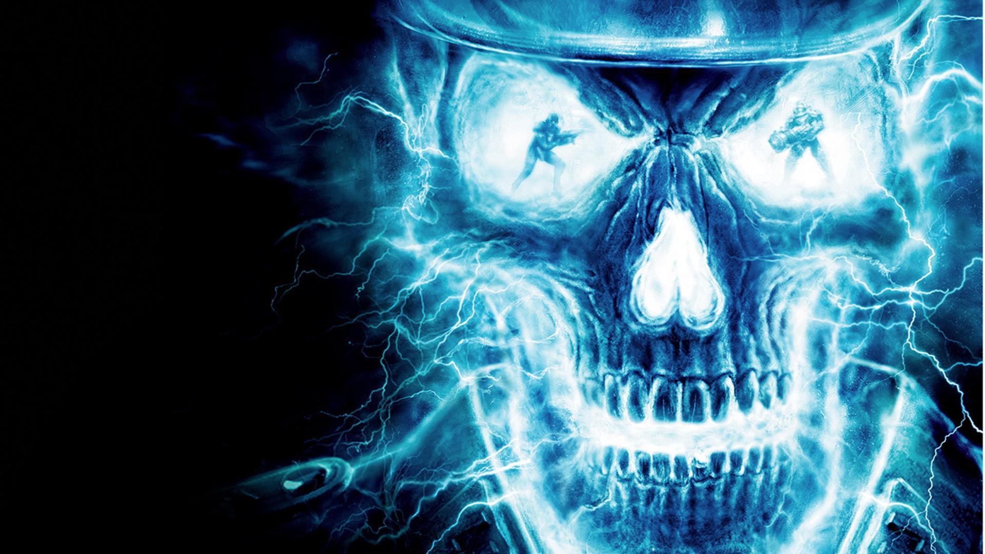 Blue Skull Background