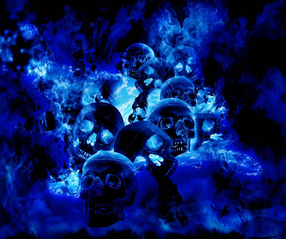 Blue Skull Background