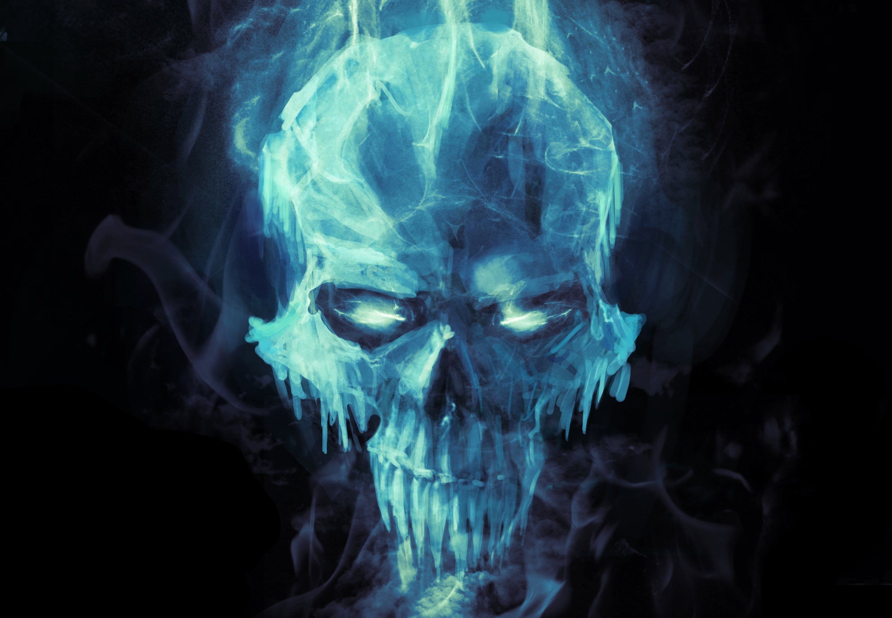 Blue Skull Background