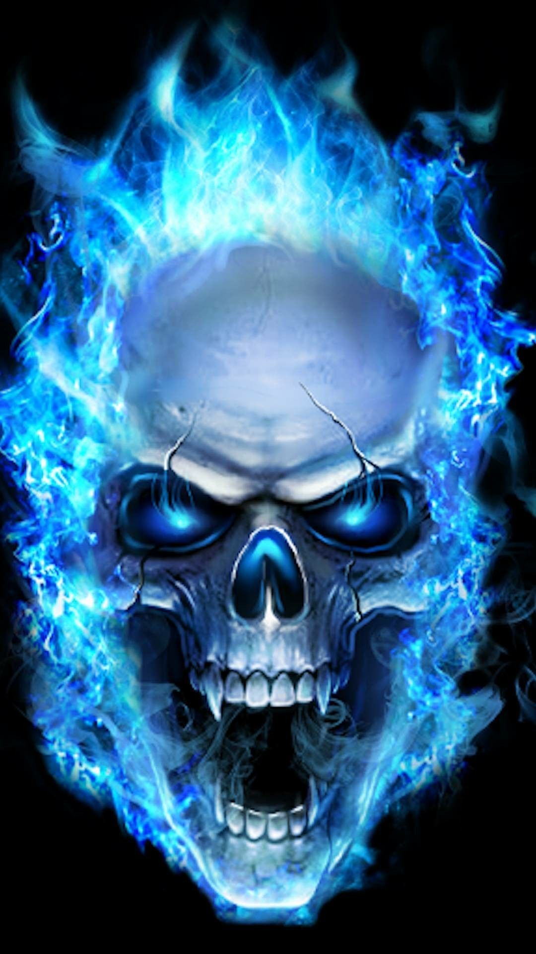 Blue Skull Background