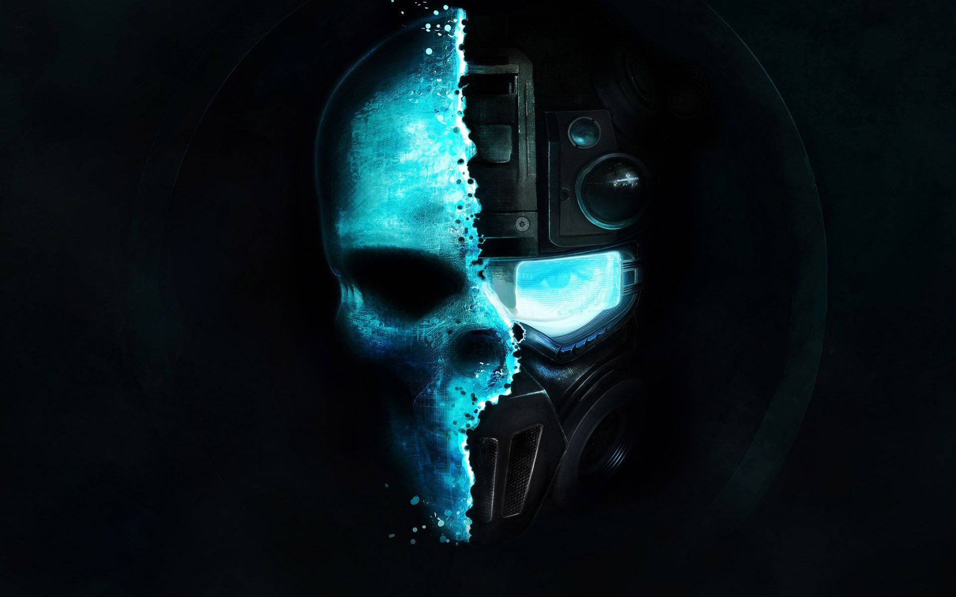 Blue Skull Background