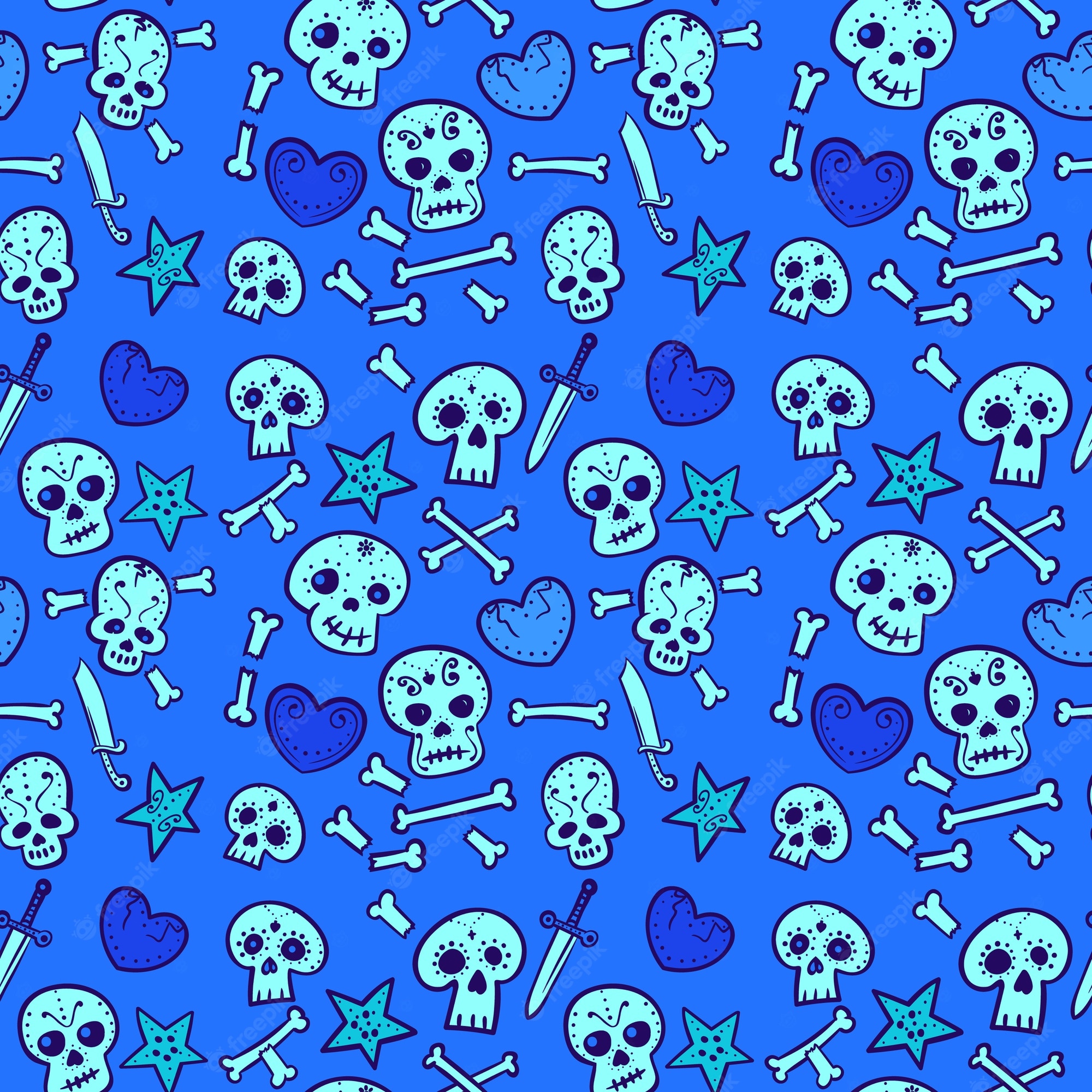 Blue Skull Background