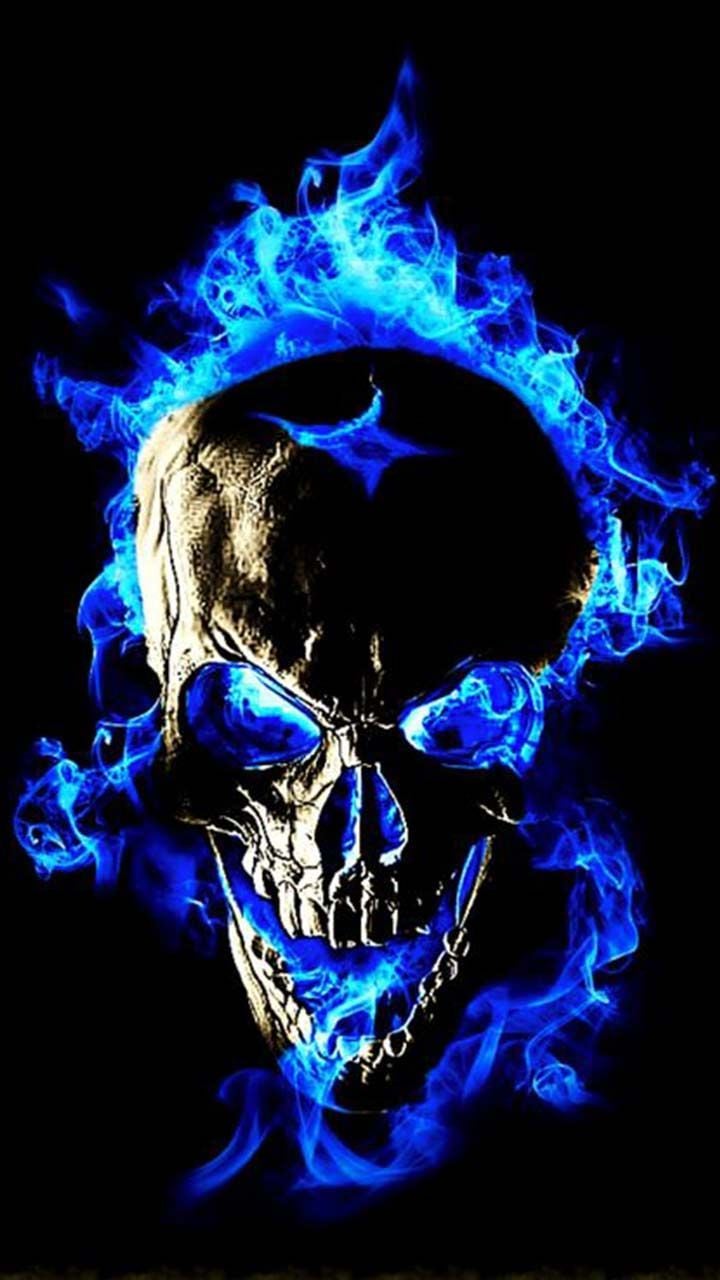 Blue Skull Background