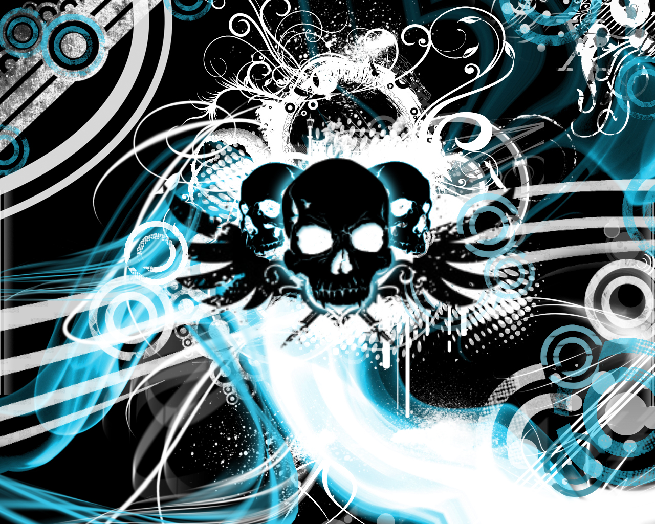 Blue Skull Background