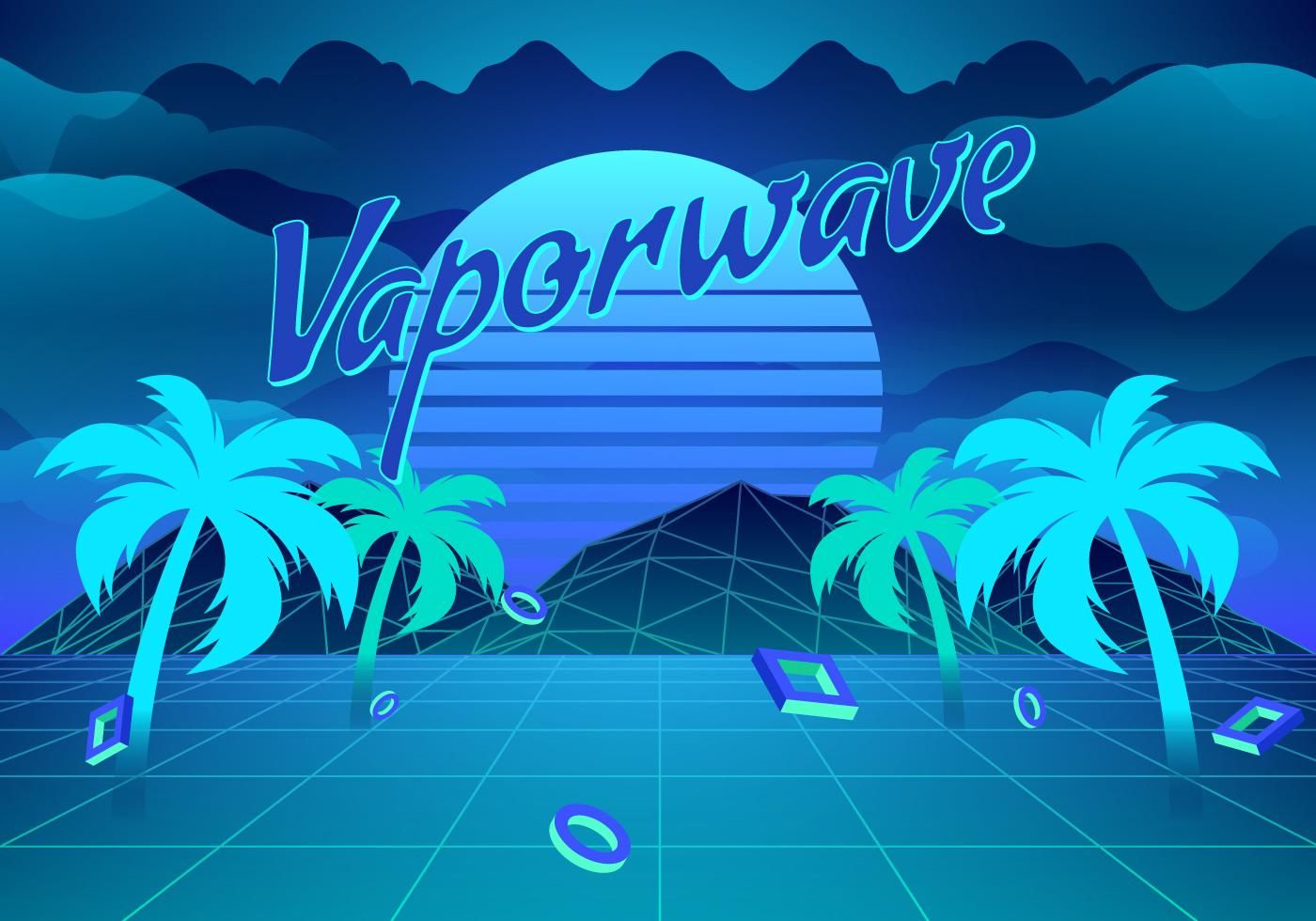 Blue Vaporwave Background