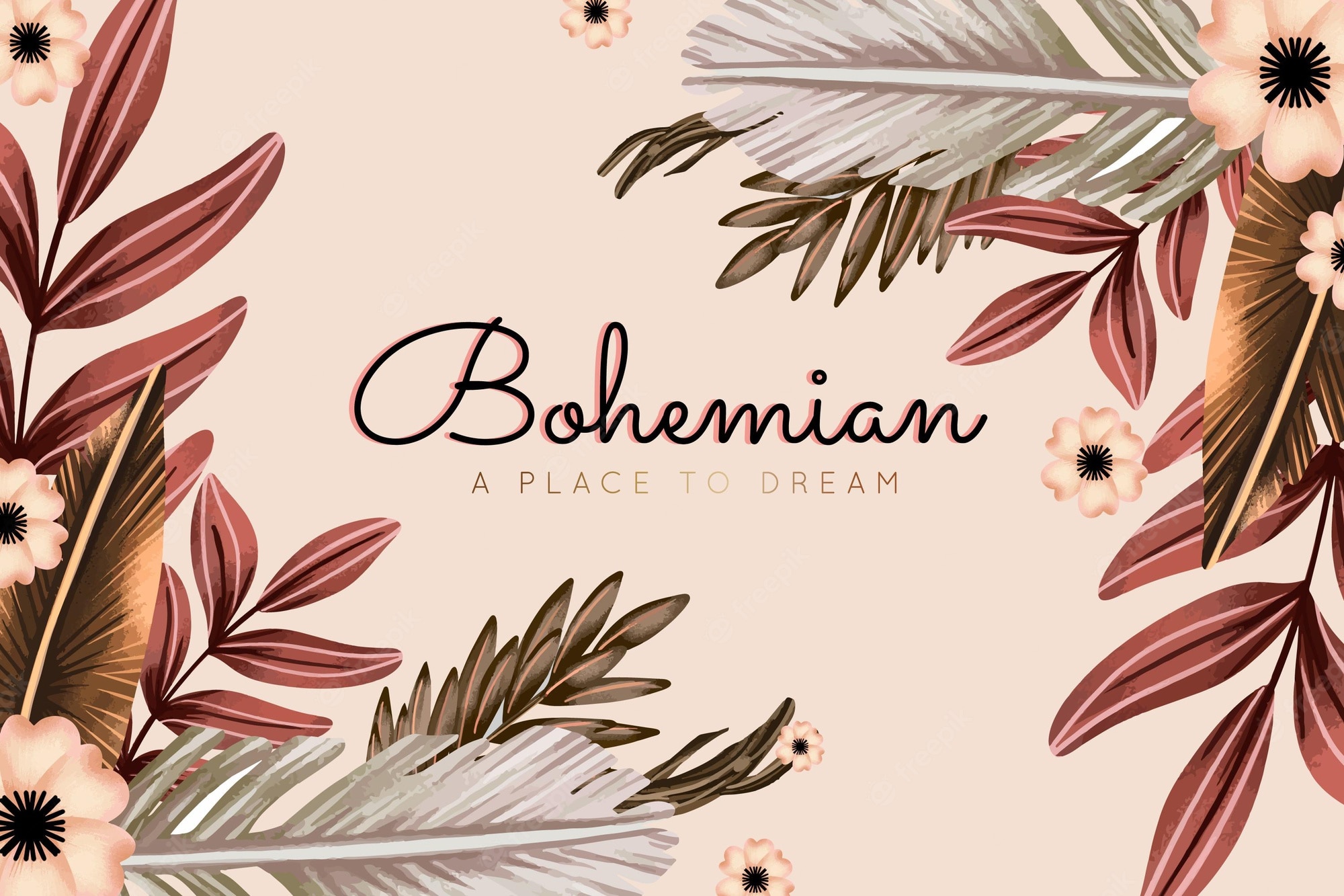 Boho Flowers Background