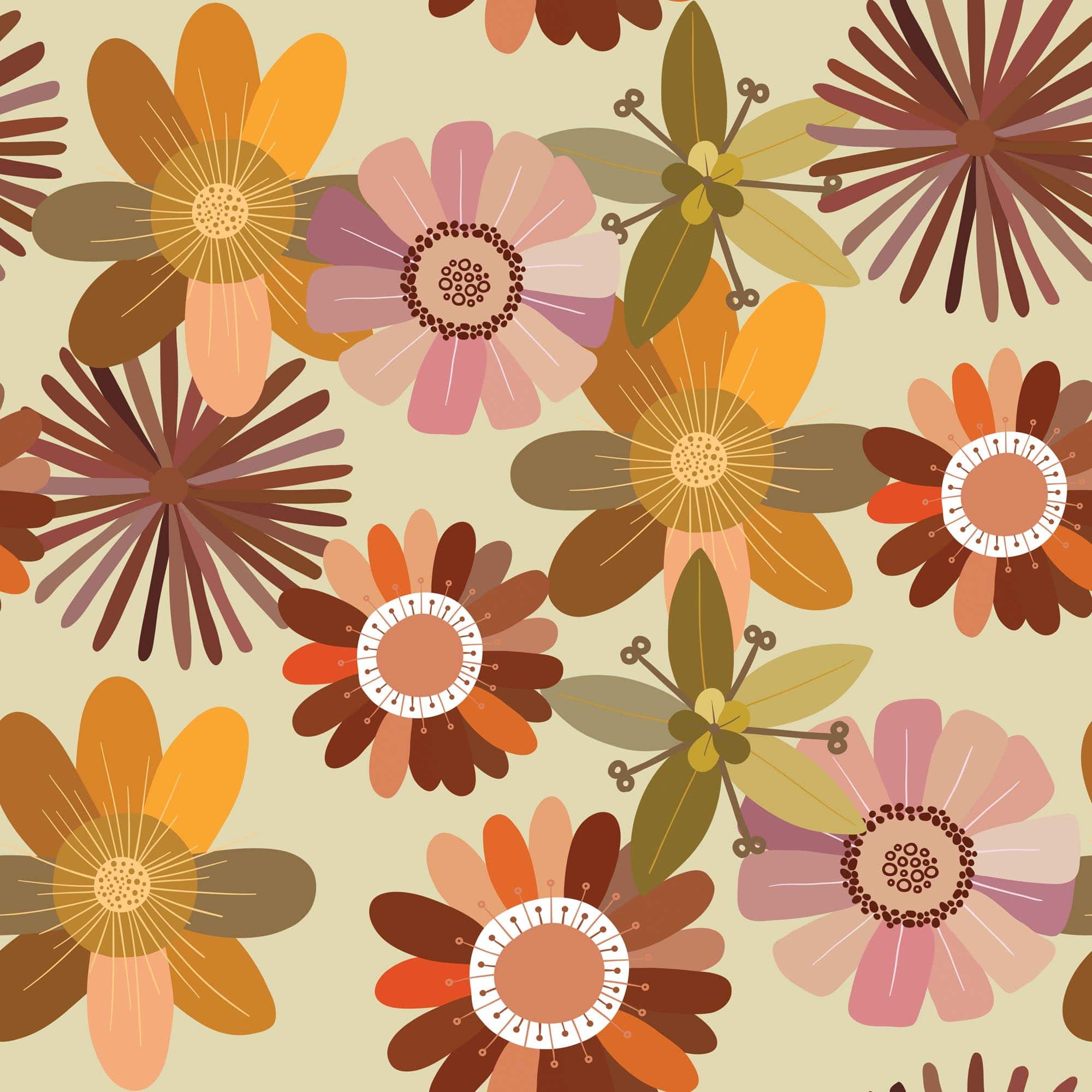 Boho Flowers Background