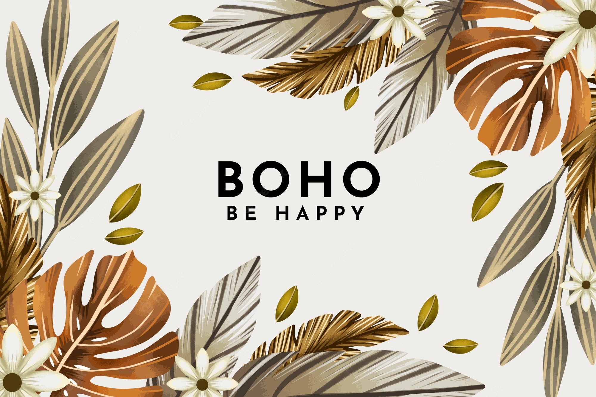 Boho Flowers Background