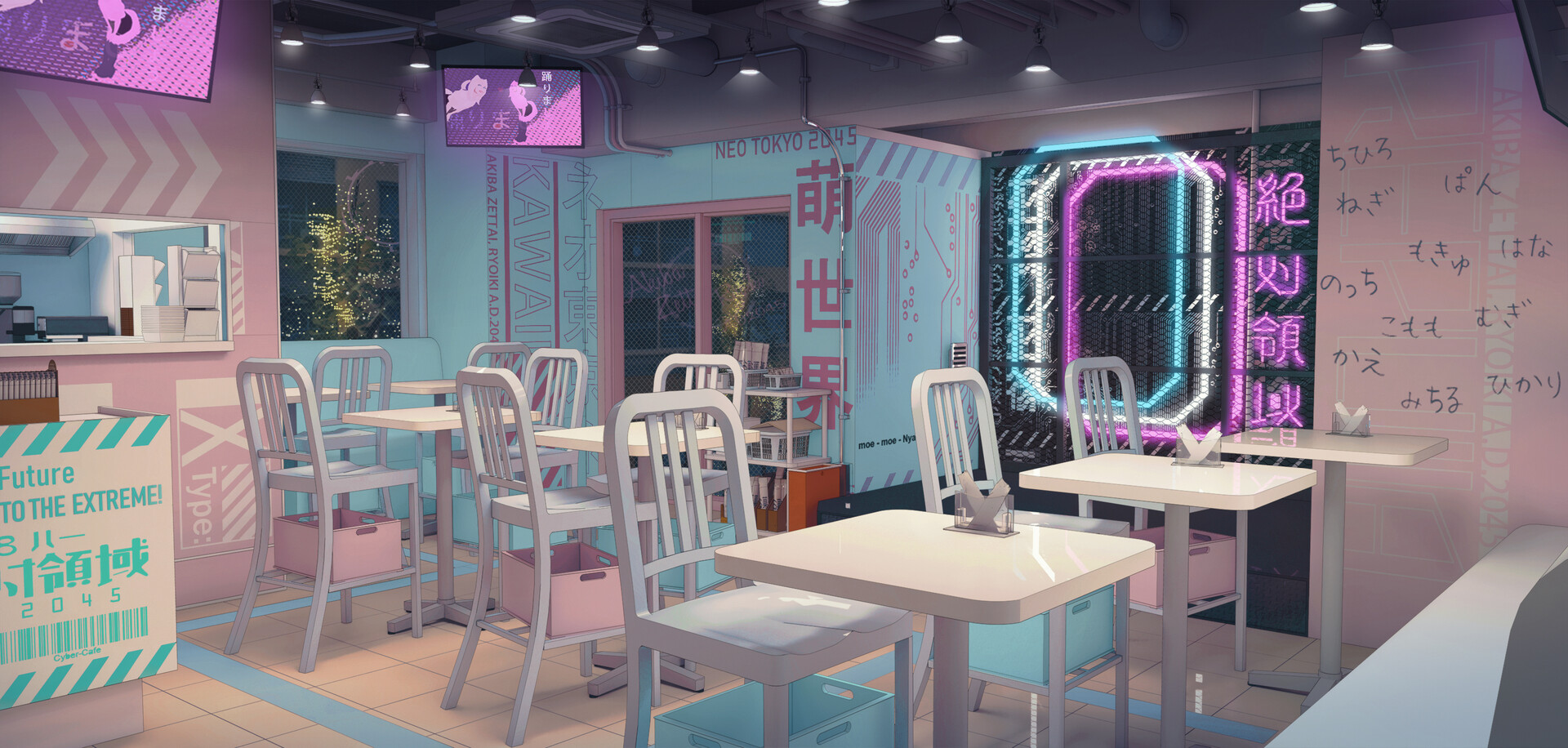 Cafe Anime Background