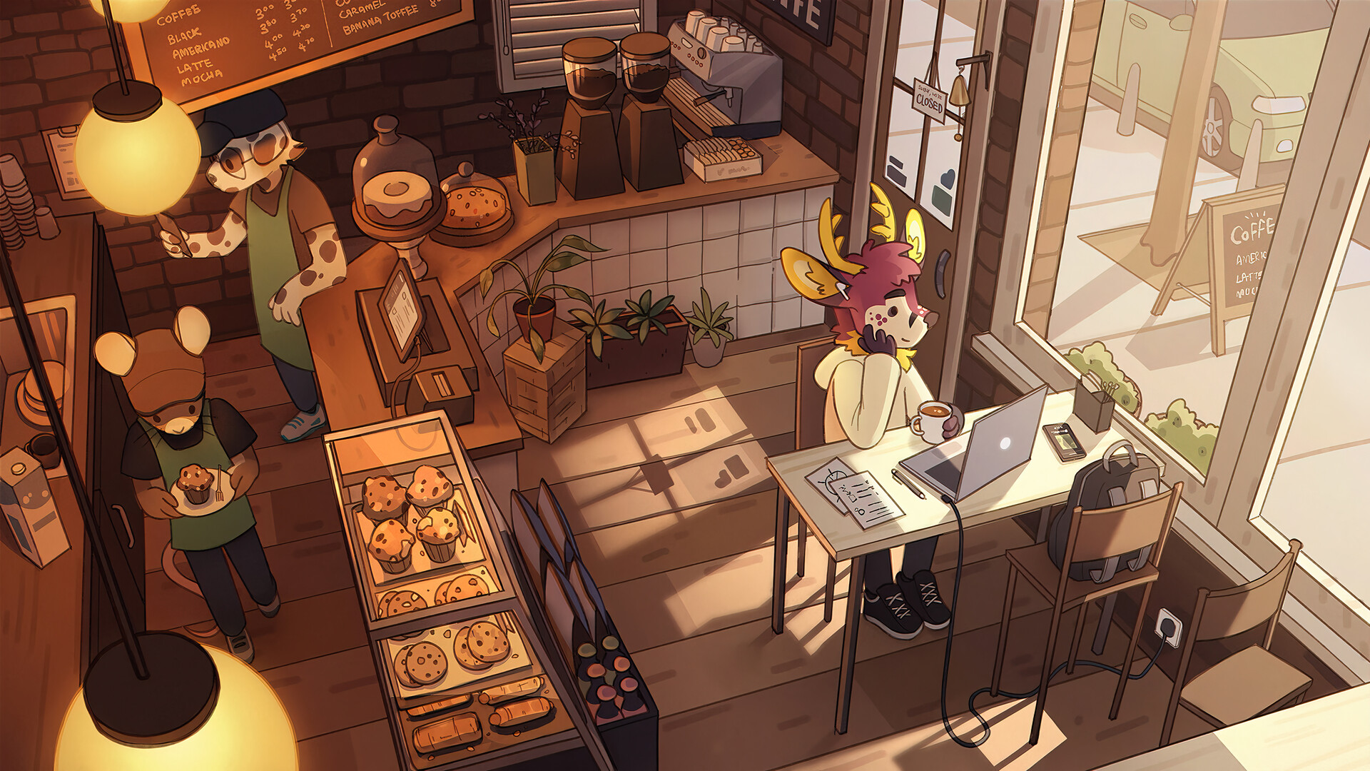 Cafe Anime Background