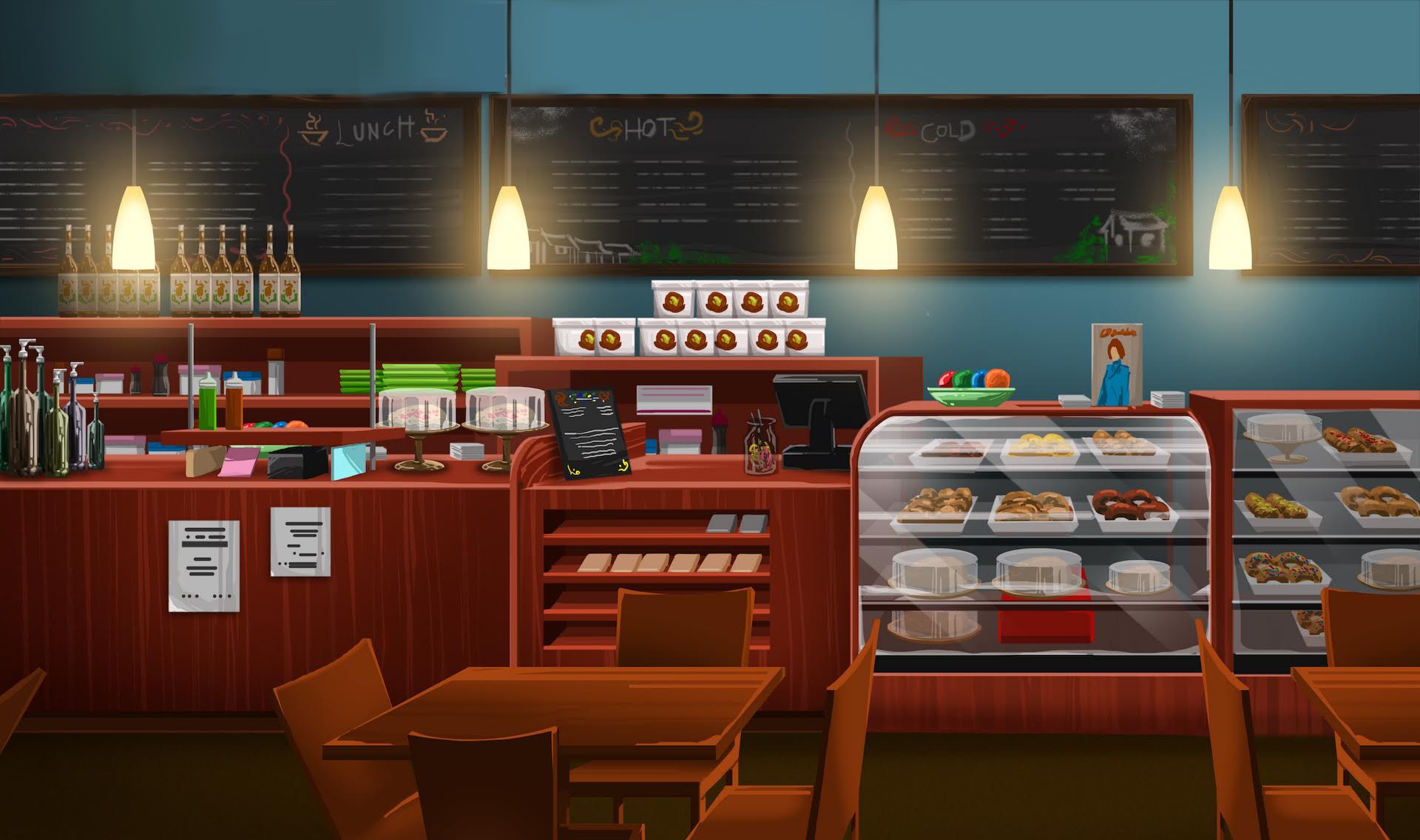 Cafe Anime Background