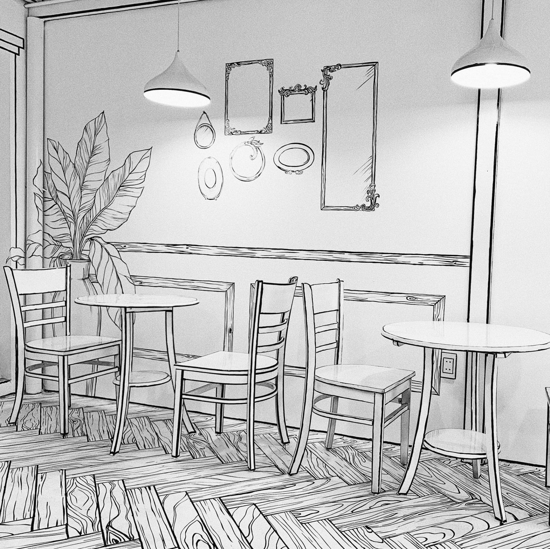 Cafe Anime Background