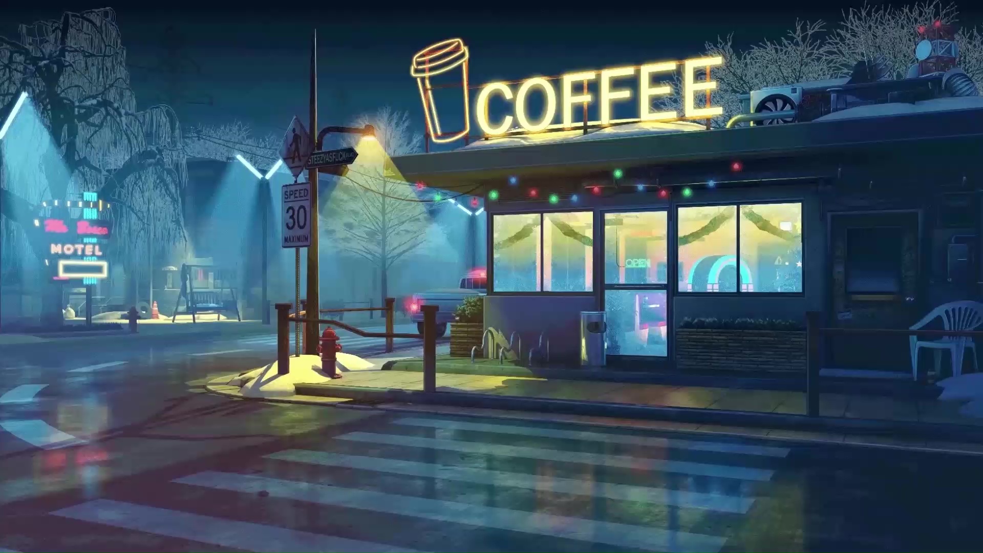 Cafe Anime Background