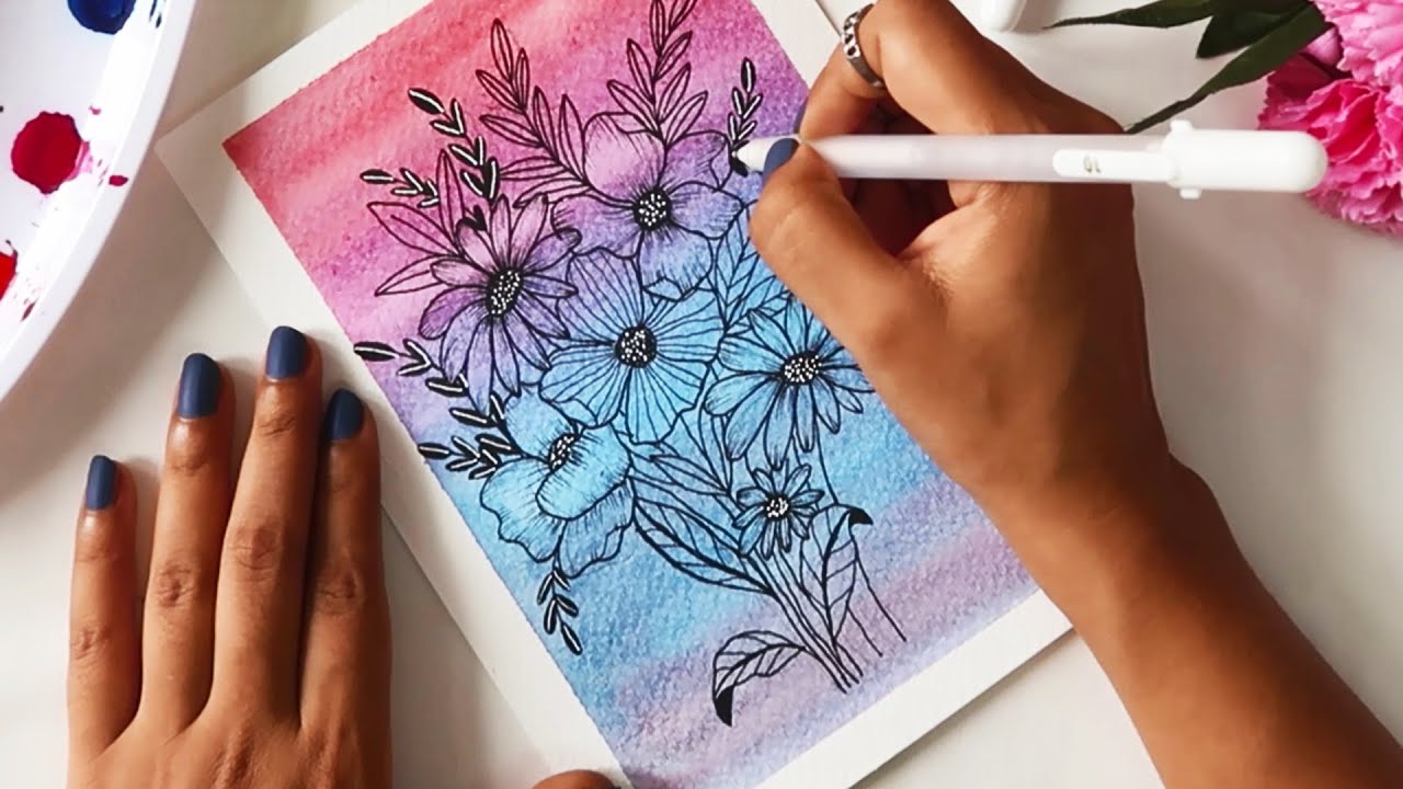 Flower Drawing Background