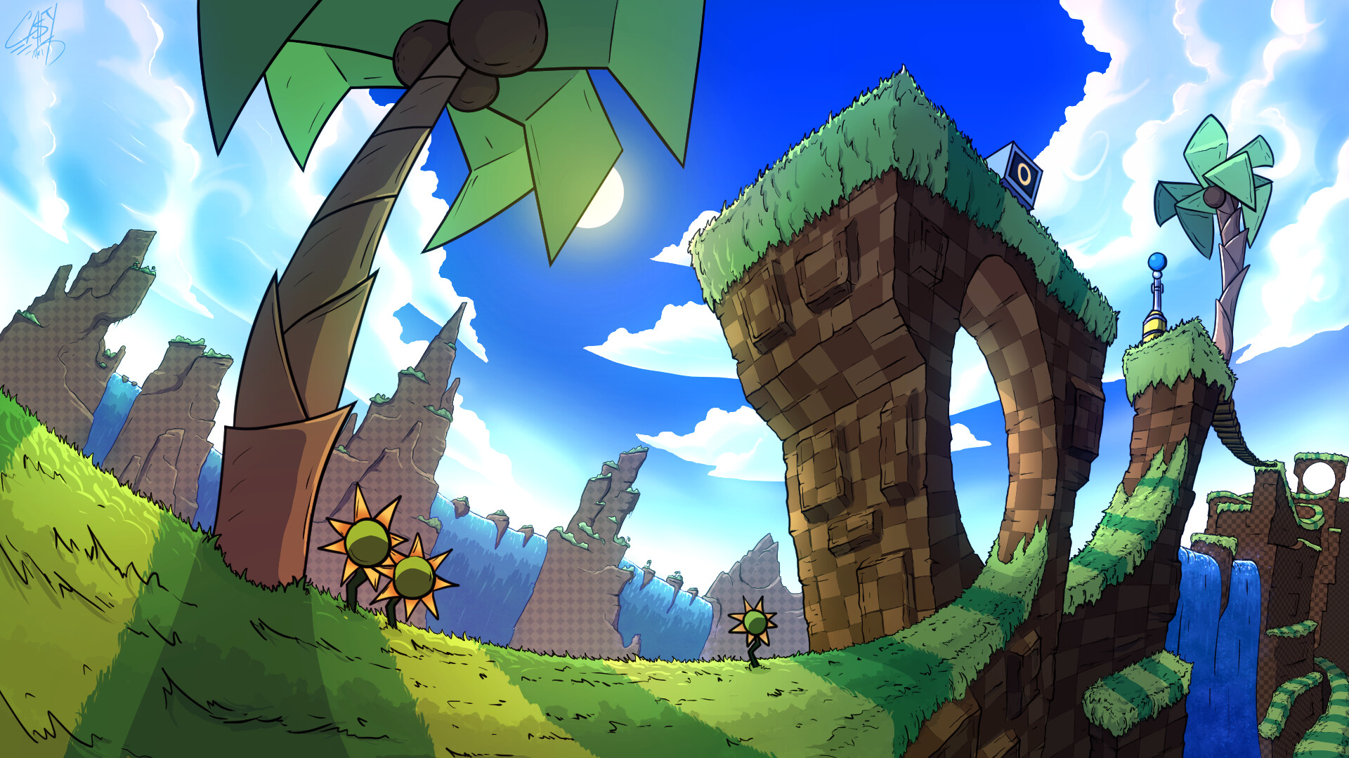 Green Hill Zone Background