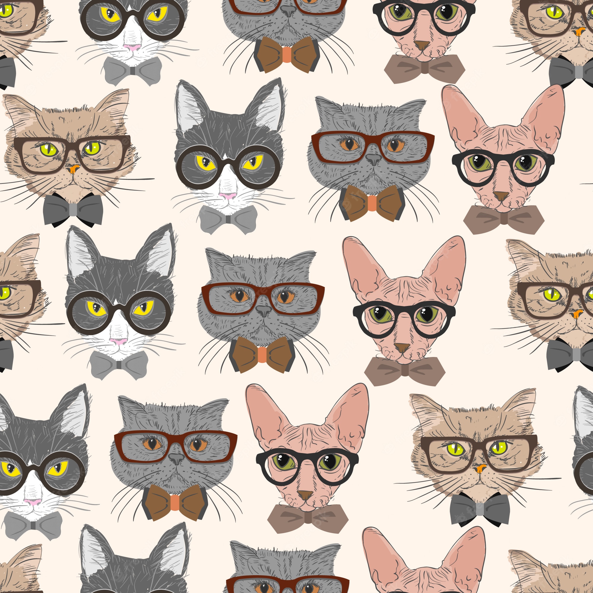 Hipster Cat Background