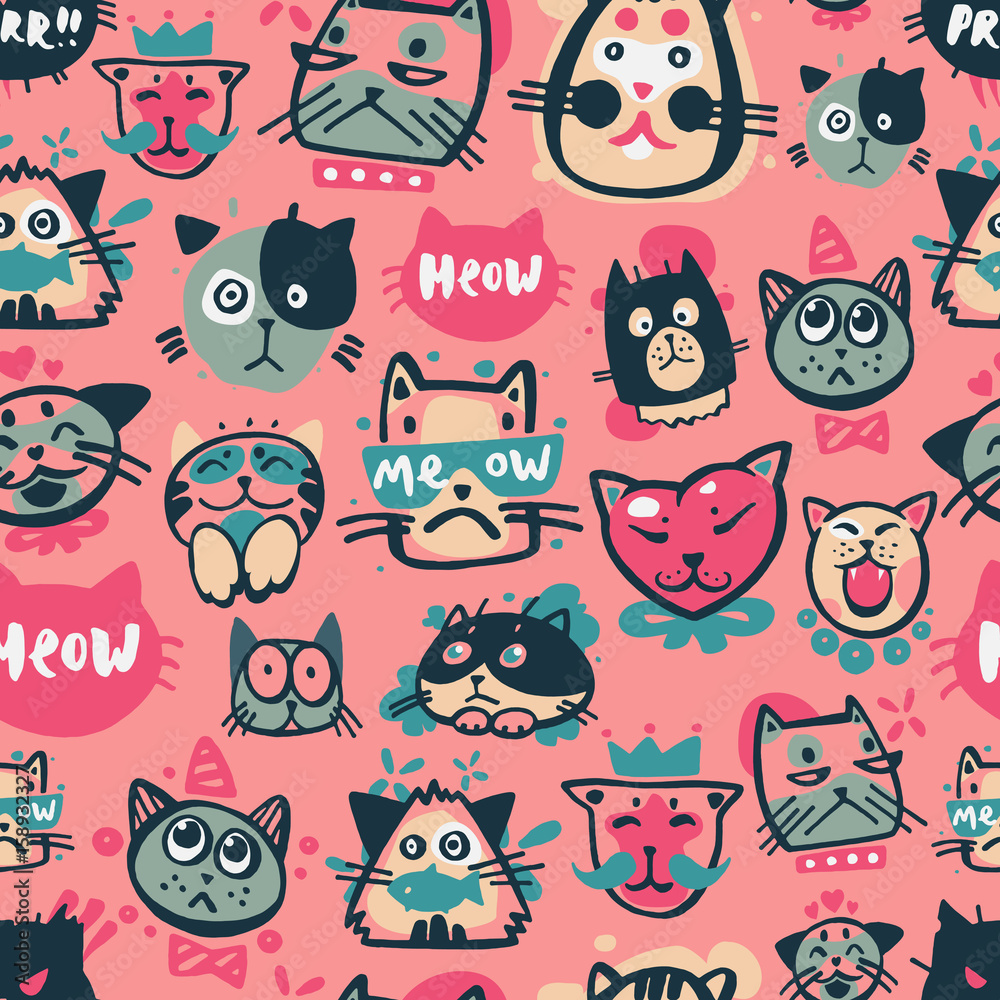 Hipster Cat Background