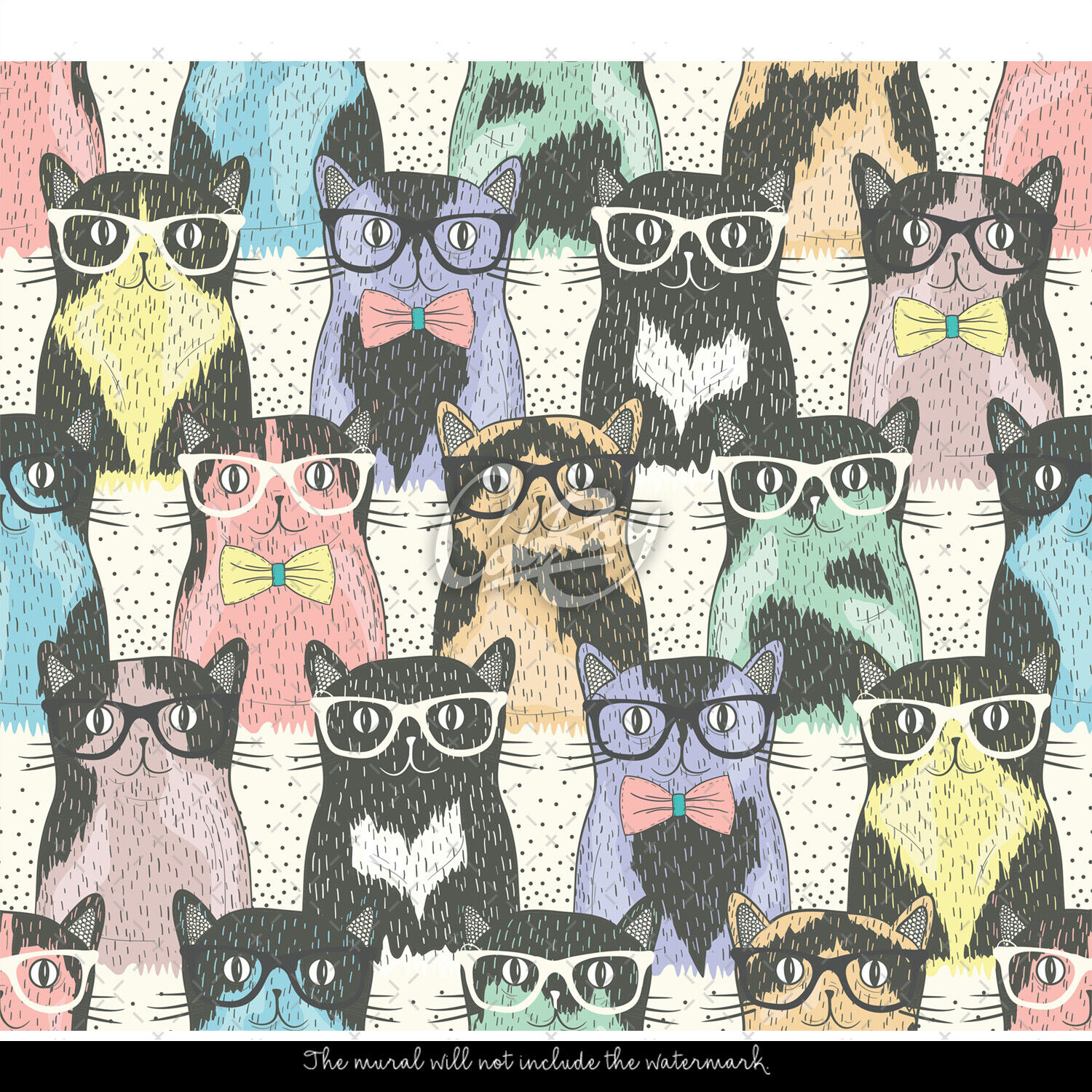 Hipster Cat Background