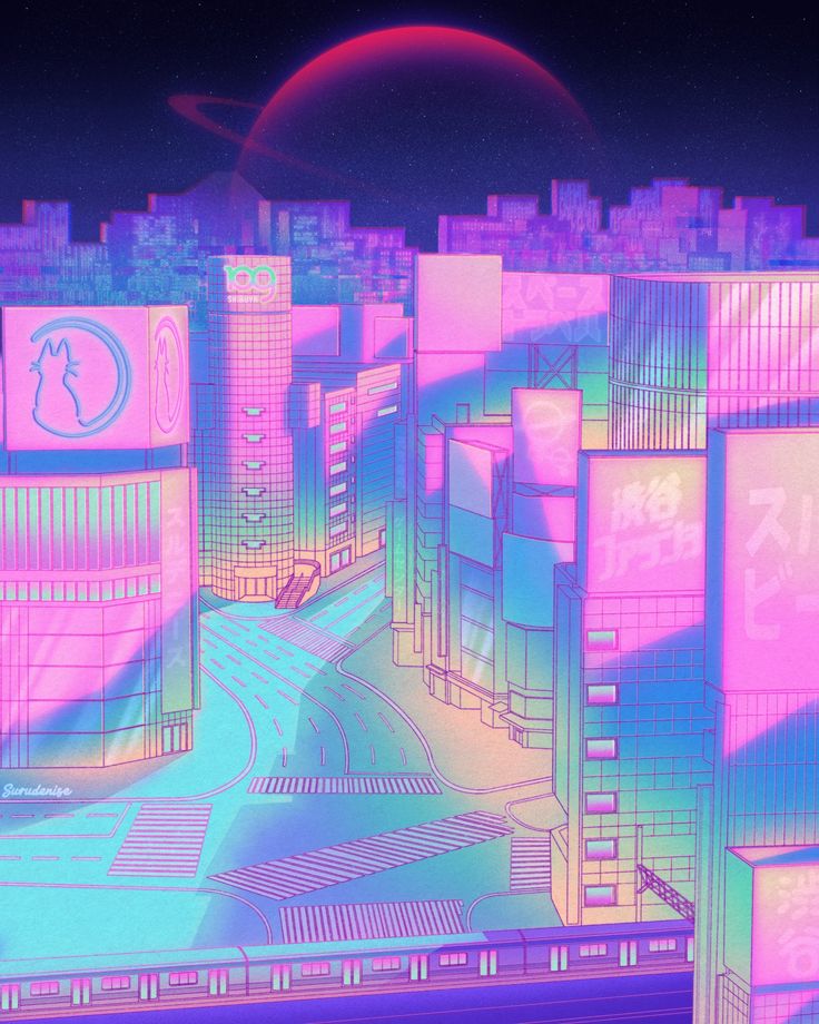 Japanese Vaporwave Background