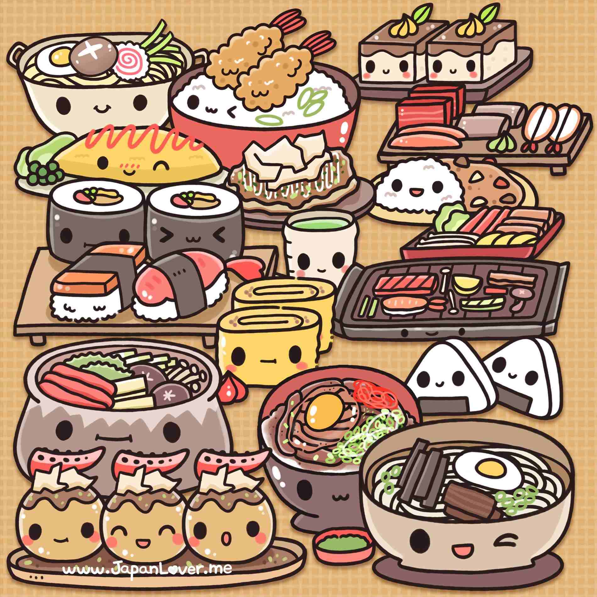 Kawaii Food Background