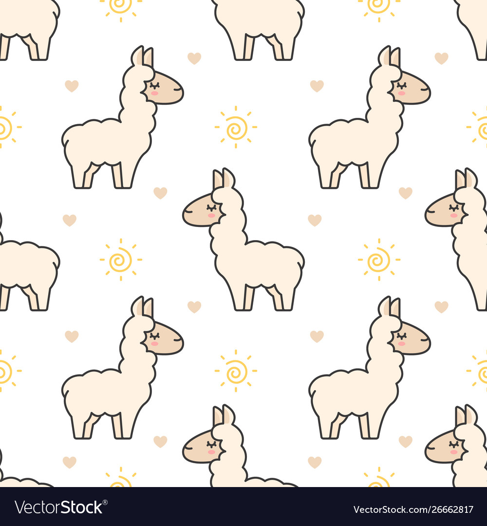 Kawaii Llama Background