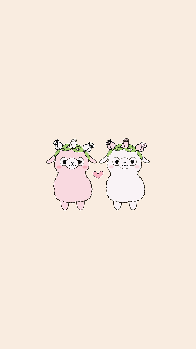 Kawaii Llama Background