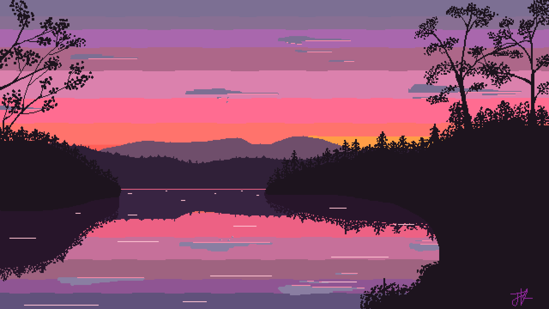 Kawaii Pixel Art Background