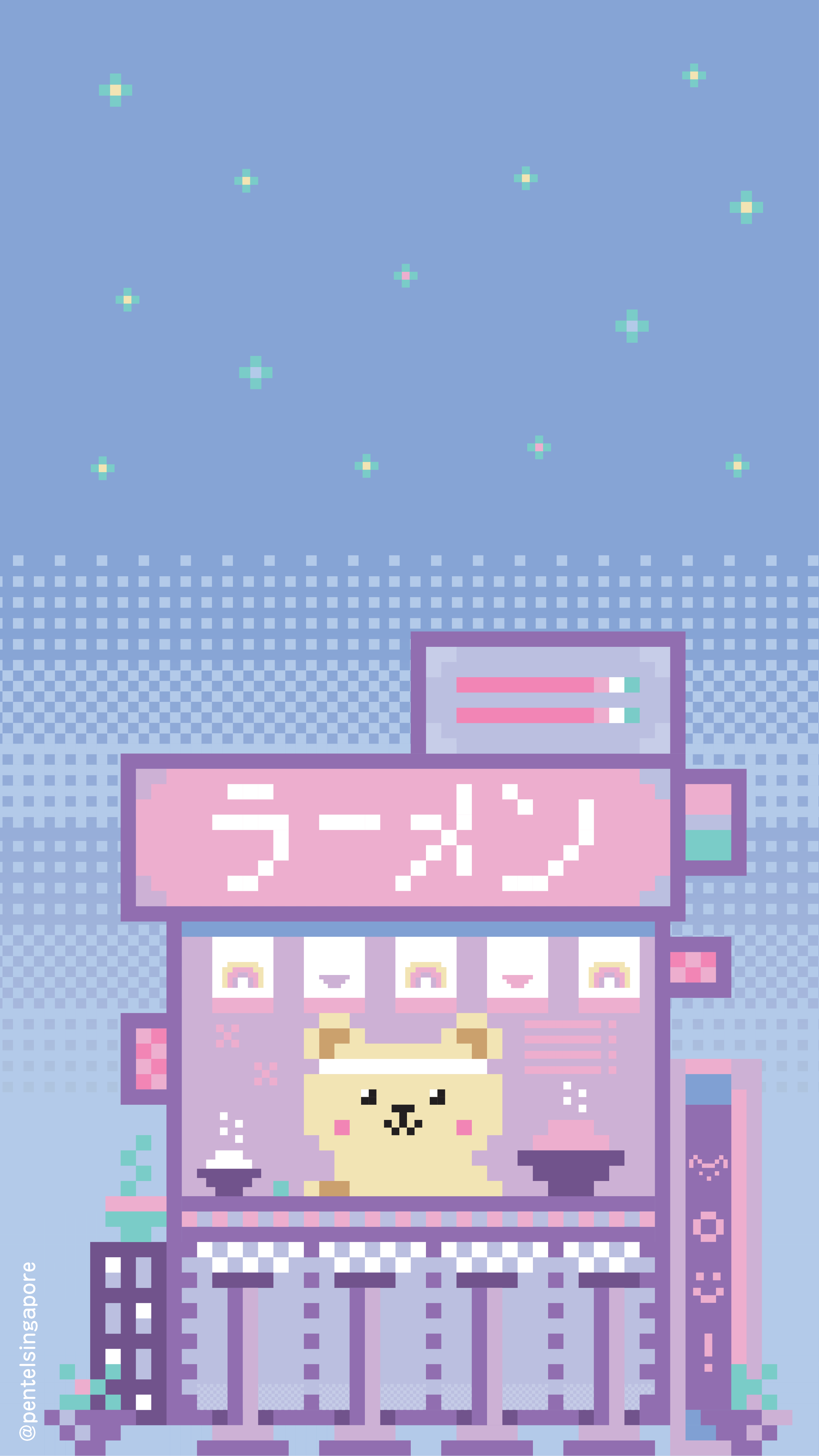 Kawaii Pixel Art Background