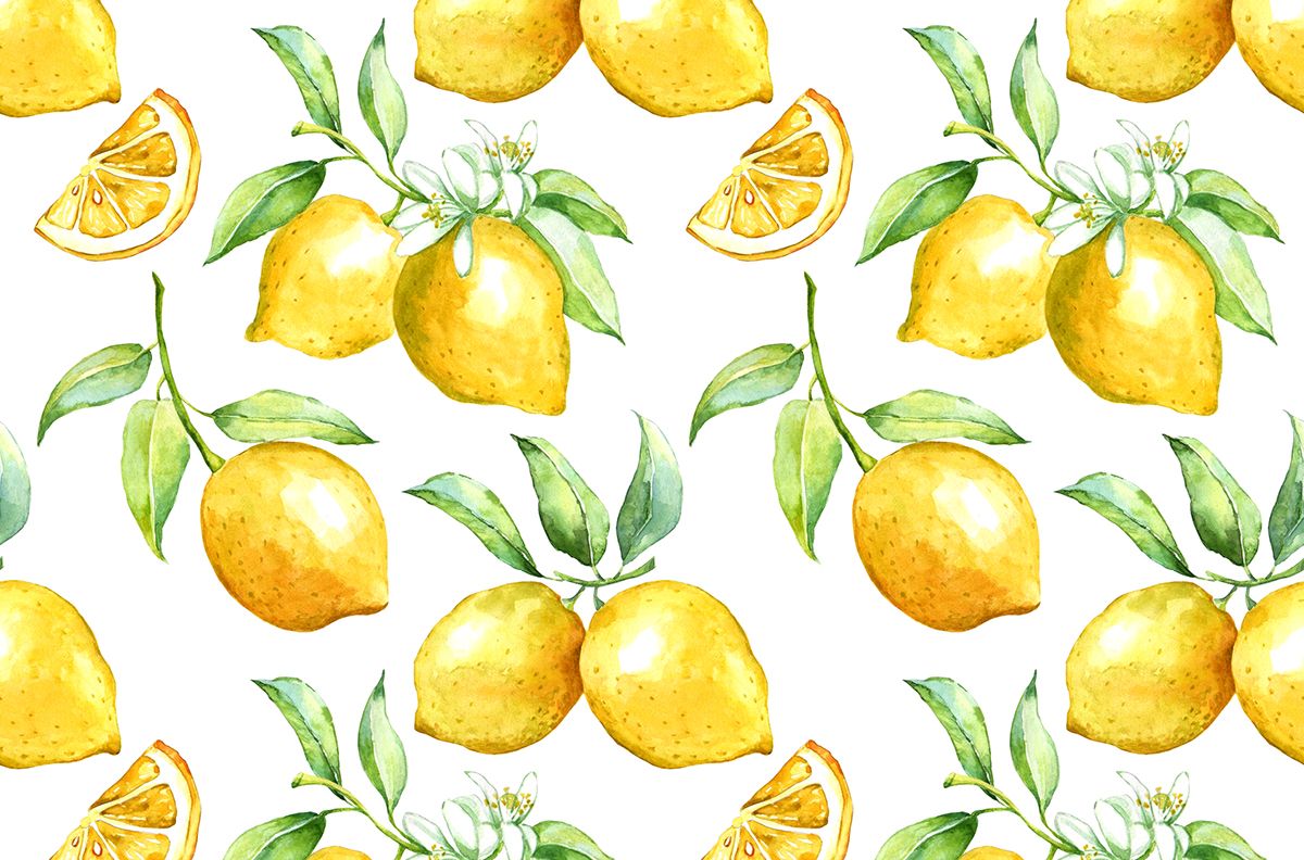 Lemon Watercolor Background