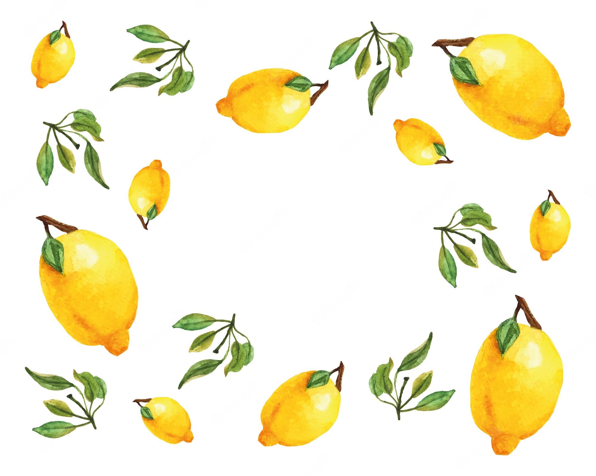 Lemon Watercolor Background