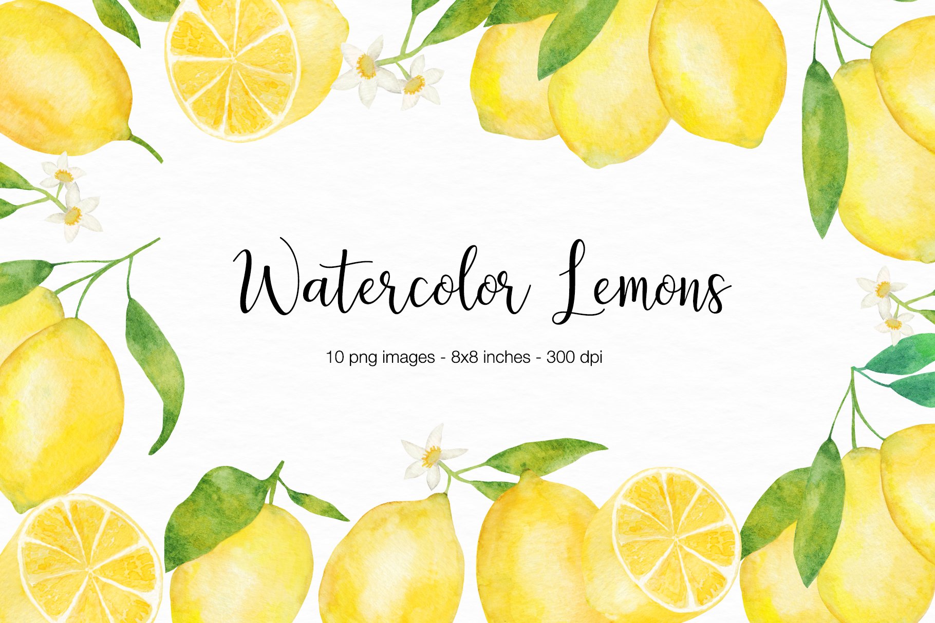 Lemon Watercolor Background