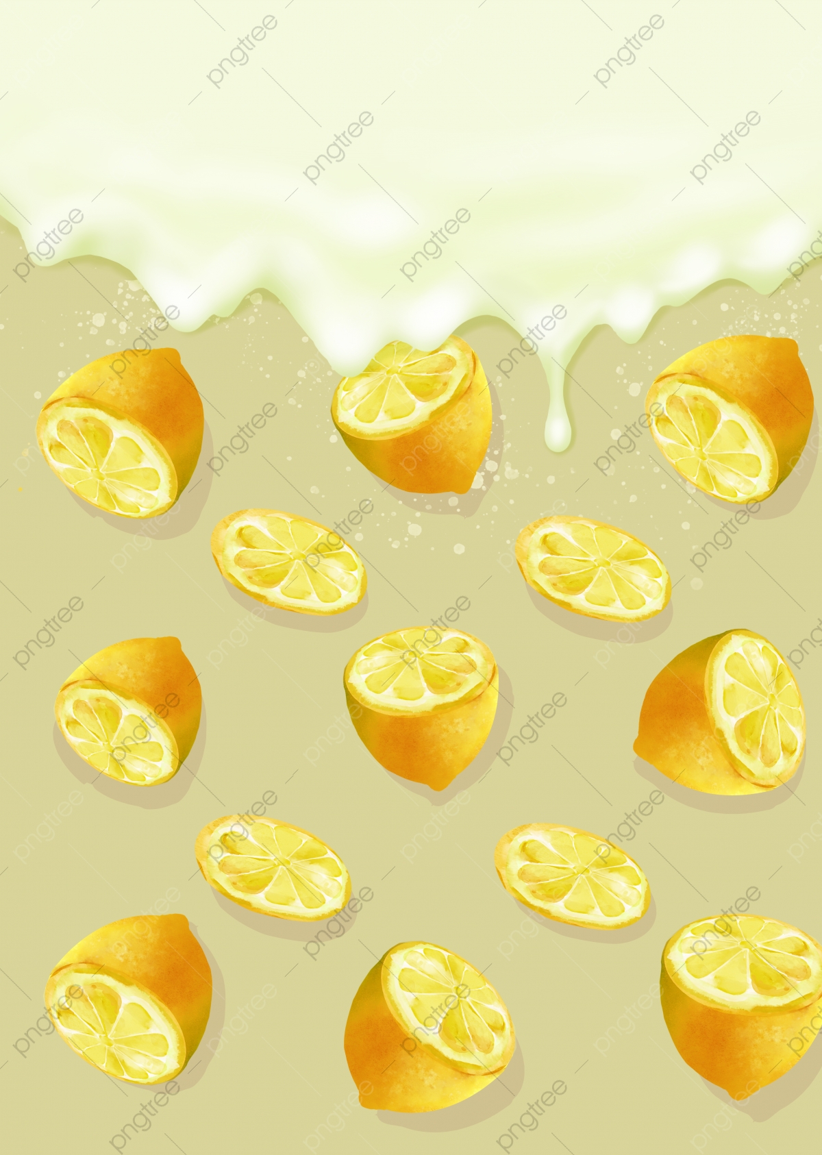 Lemon Watercolor Background