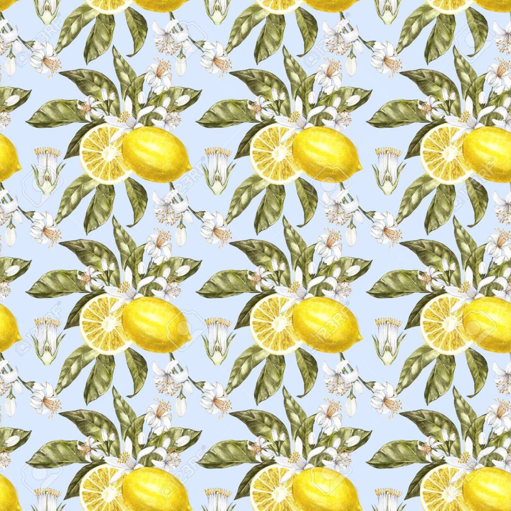 Lemon Watercolor Background