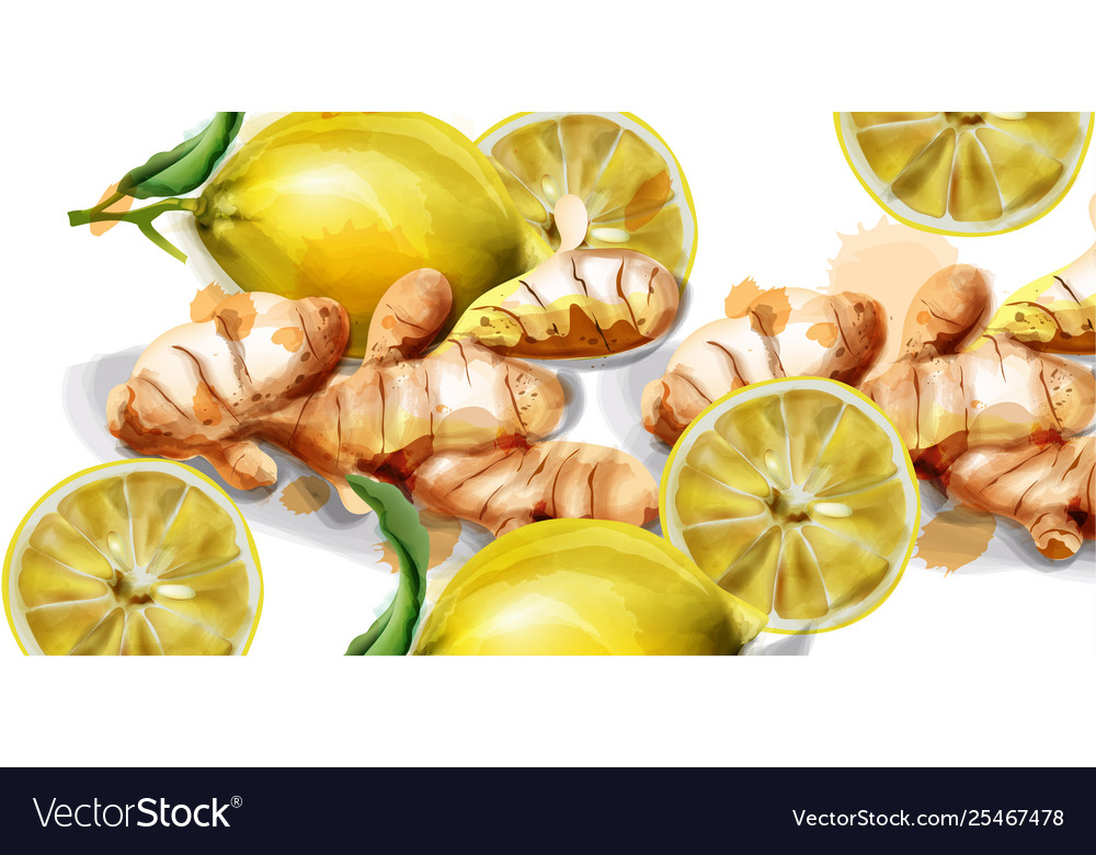 Lemon Watercolor Background