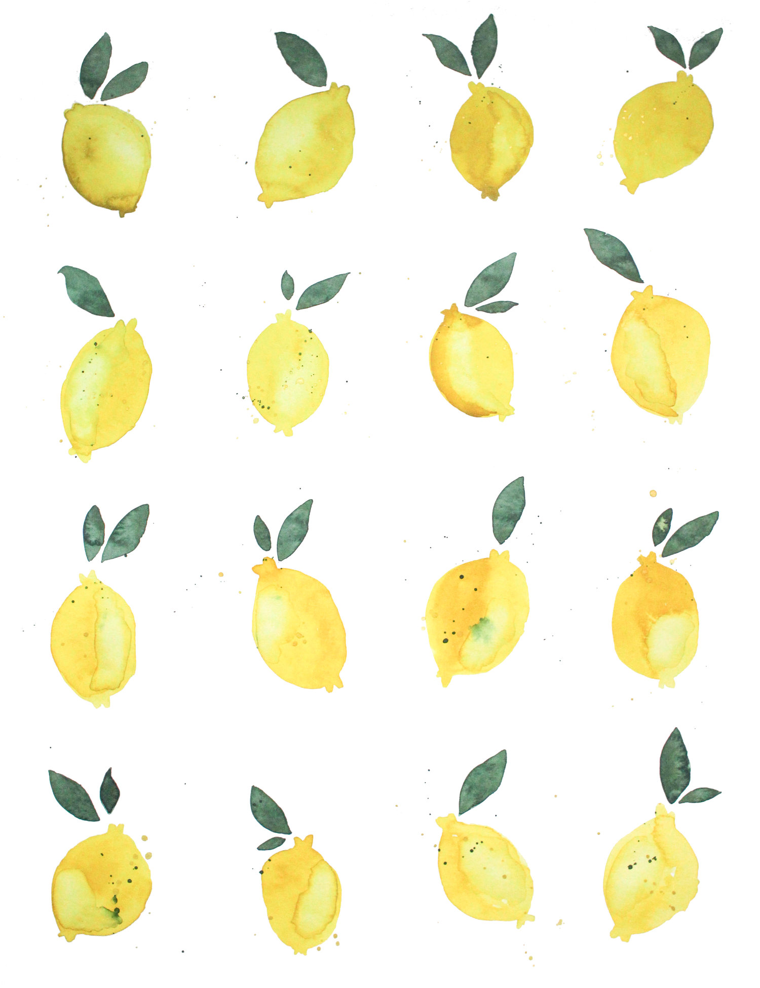 Lemon Watercolor Background