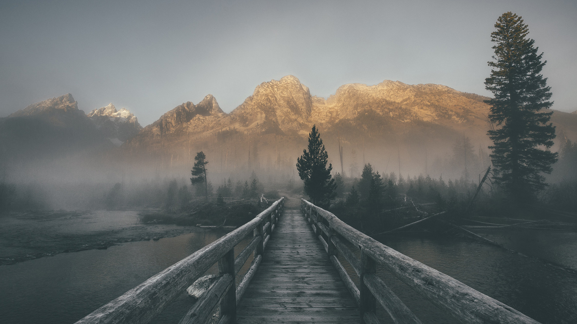 Misty Mountain Background