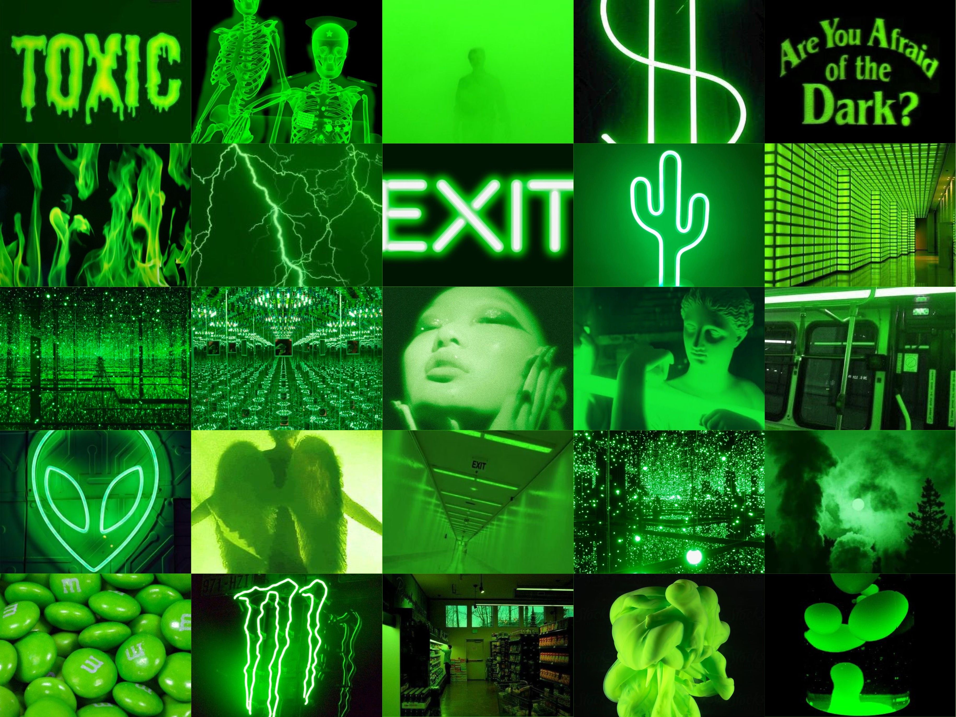 Neon Green Aesthetic Background