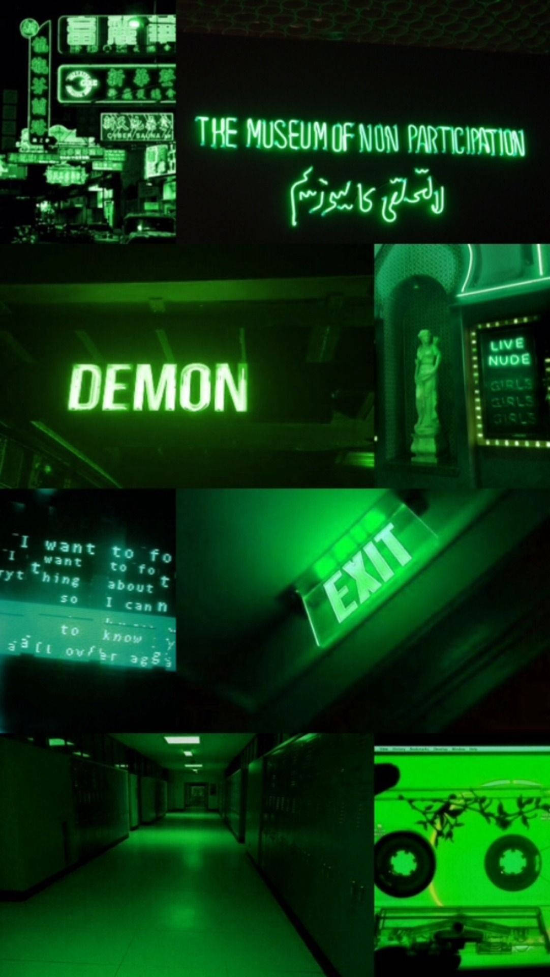 Neon Green Aesthetic Background