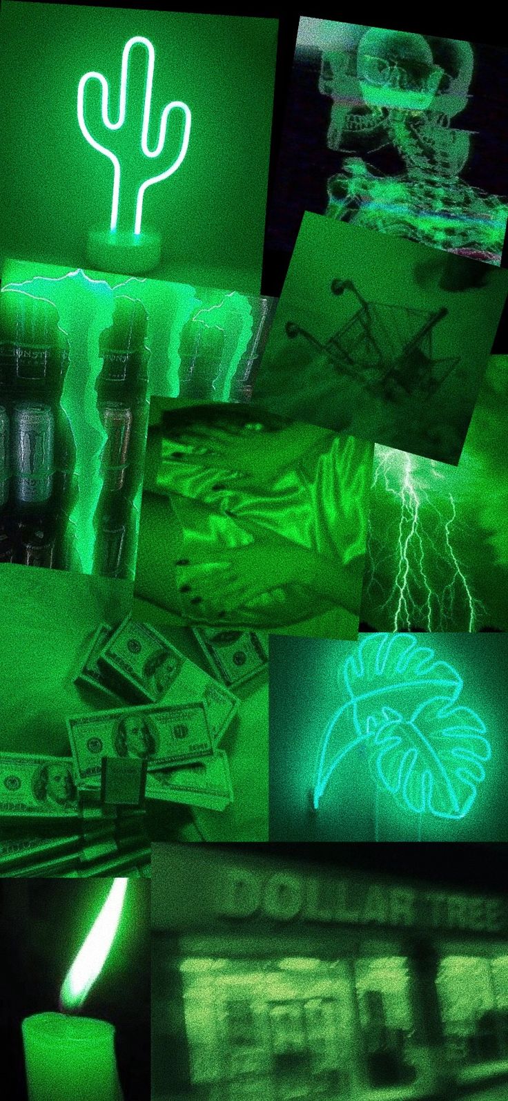 Neon Green Aesthetic Background