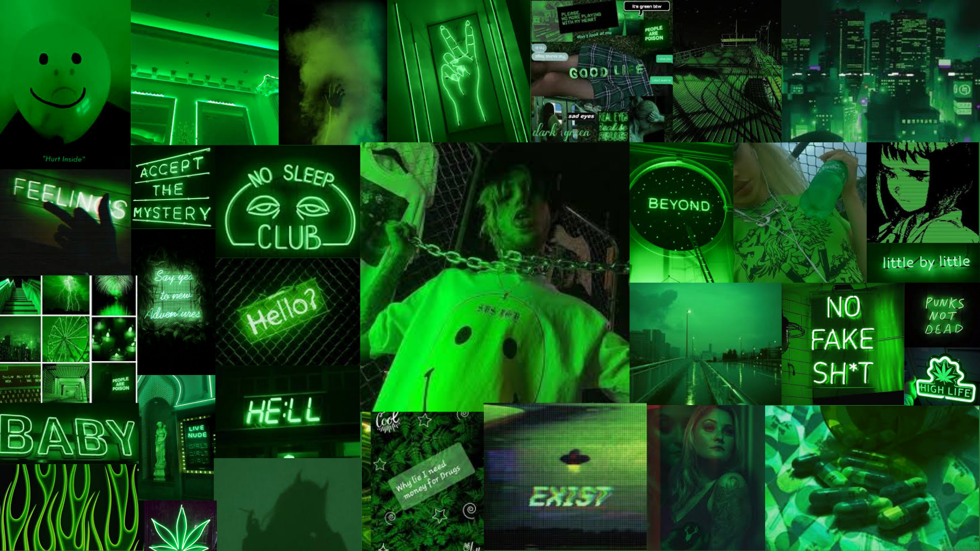 Neon Green Aesthetic Background