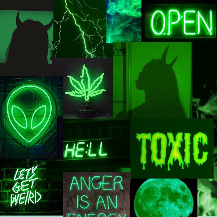 Neon Green Aesthetic Background