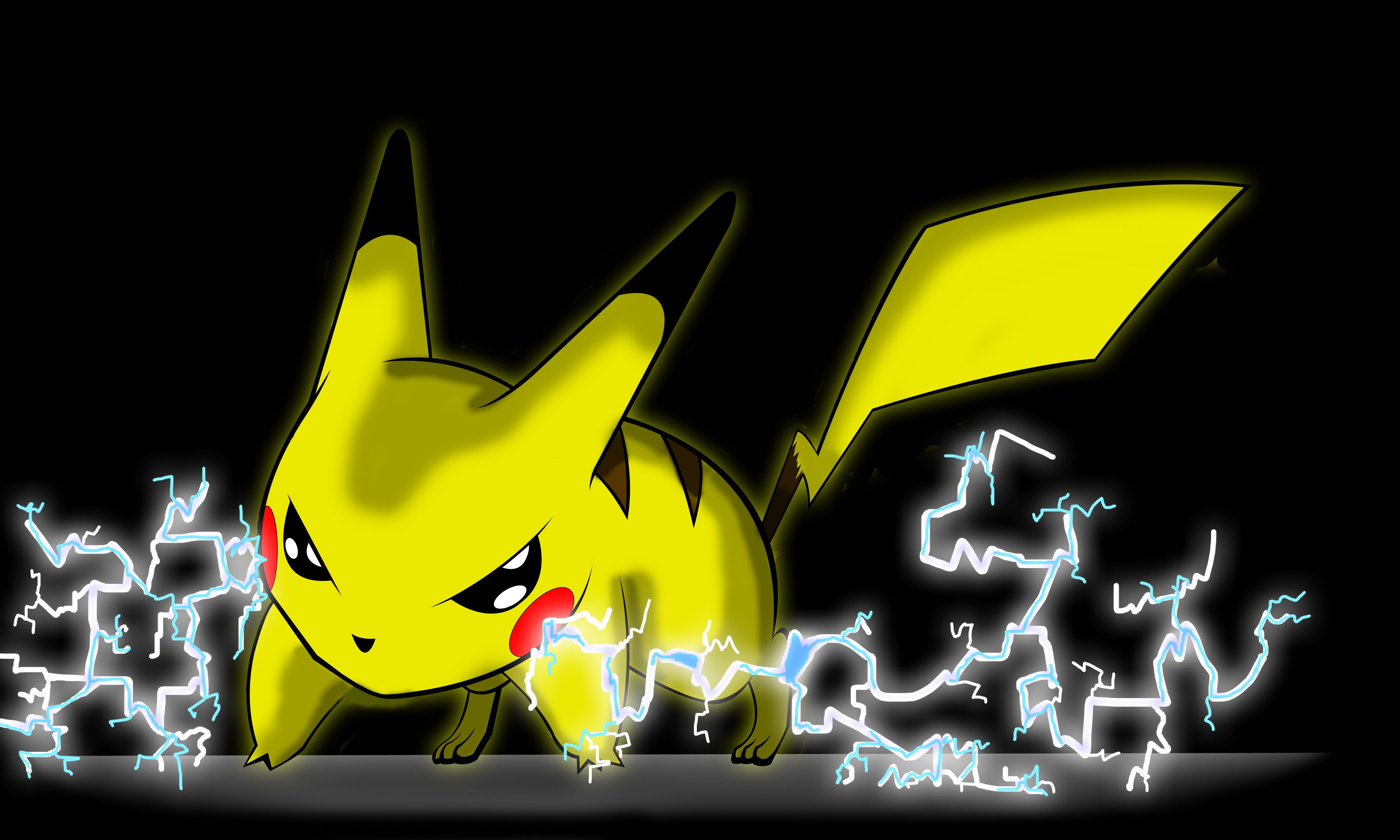 Pikachu Black Background