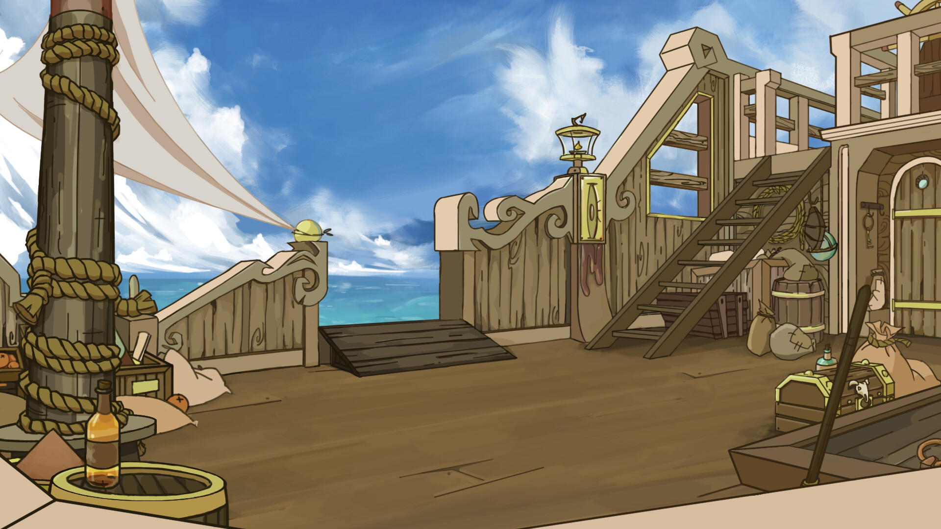 Pirate Ship Deck Background