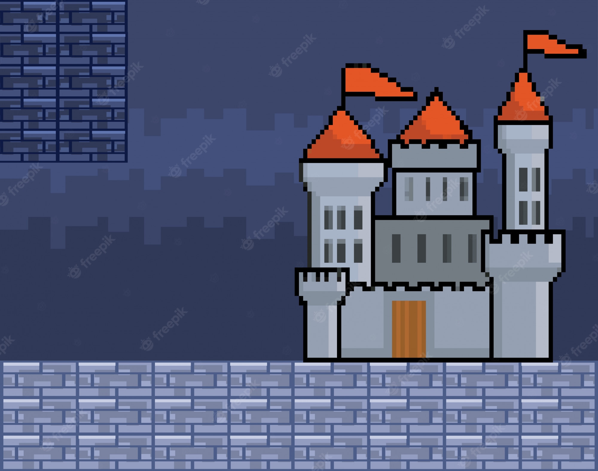 Pixel Castle Background