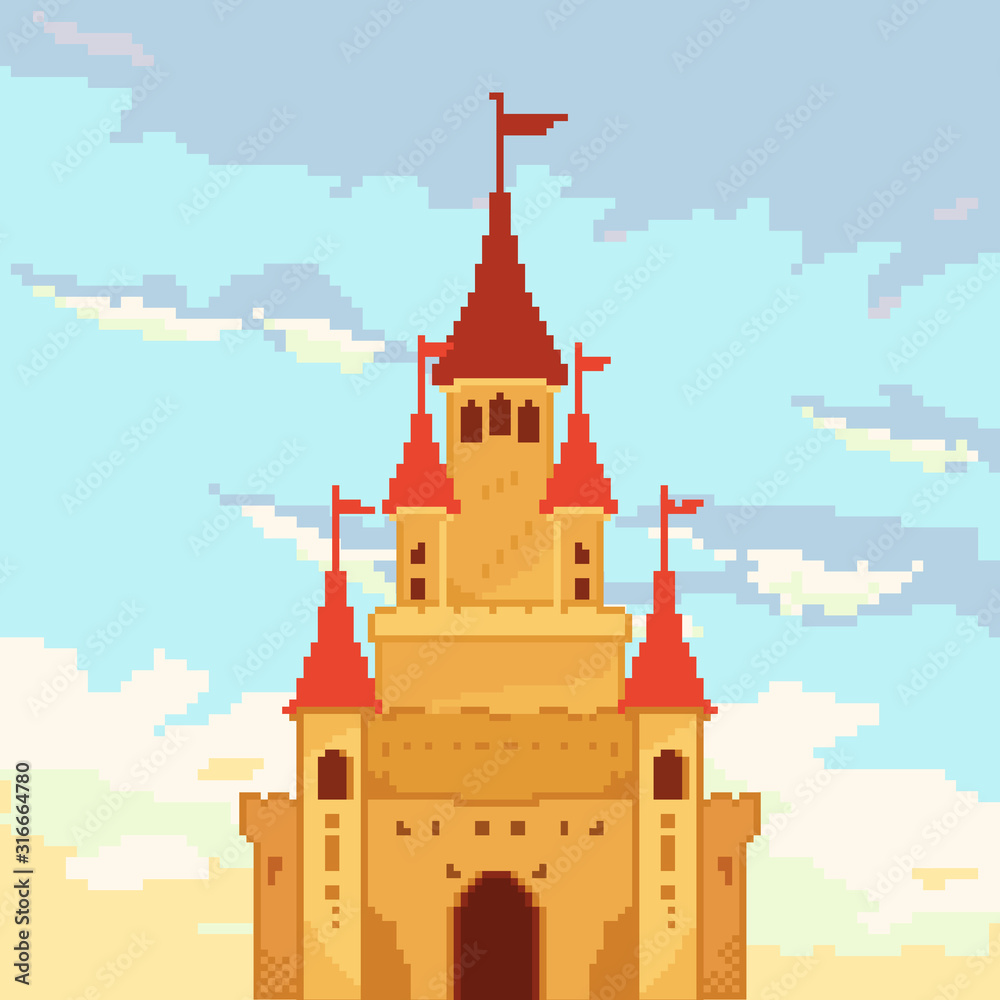 Pixel Castle Background