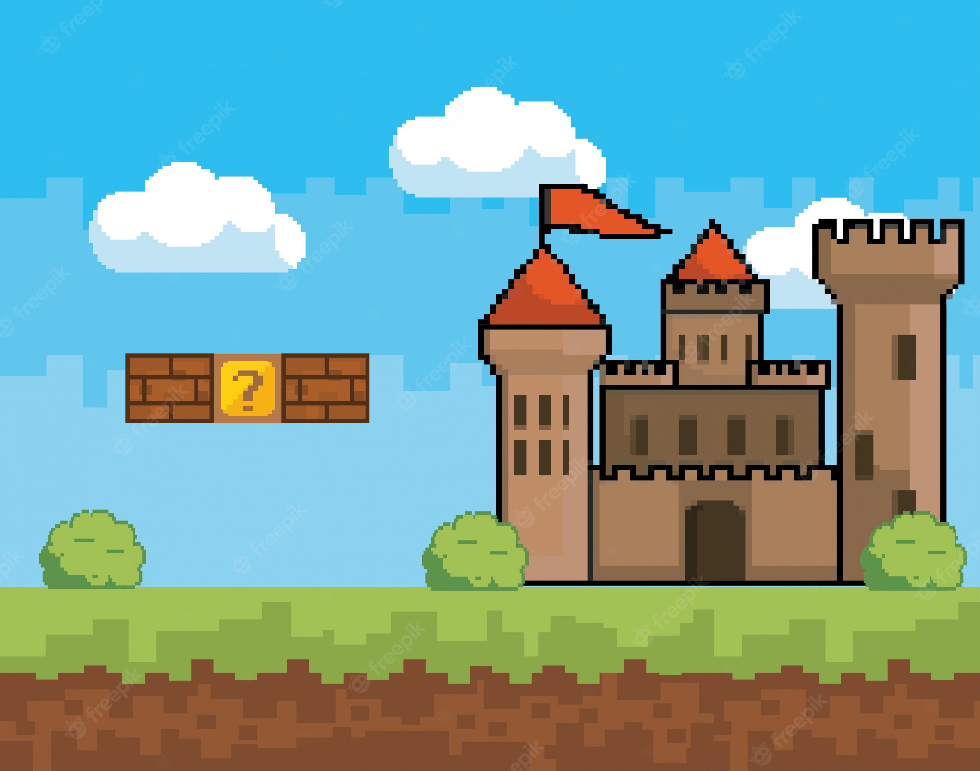 Pixel Castle Background